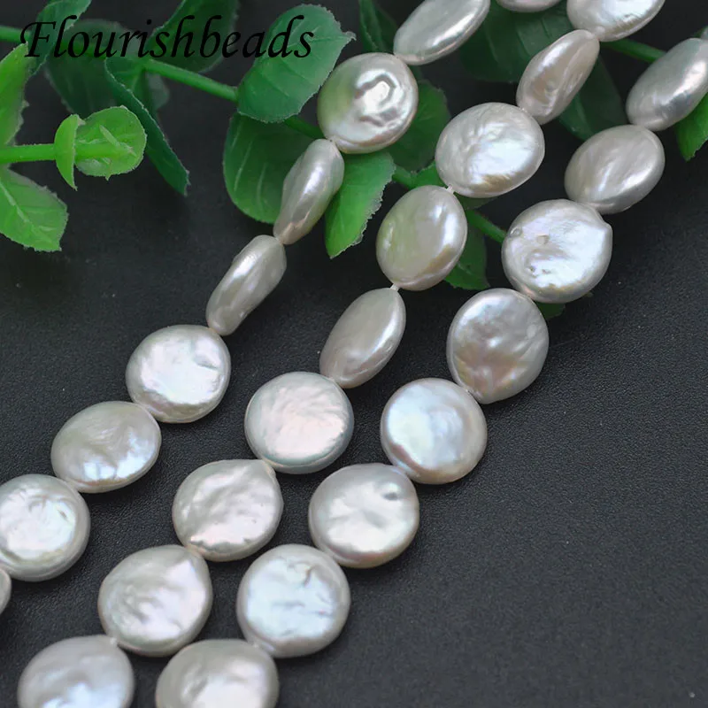 10-11-12mm Natural Freshwater Pearls Flat Round Pearl Beads DIY Necklace Earrings High Quality Accessories for Jewelry