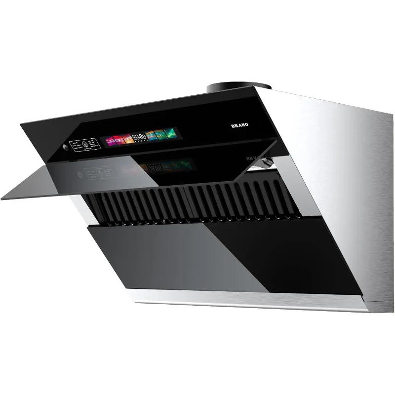 BRANO Range Hood 30 inch with 900CFM, Voice/Gesture Sensing/Touch Control Panel, Unique Side-Draft Design Under Cabinet Modern