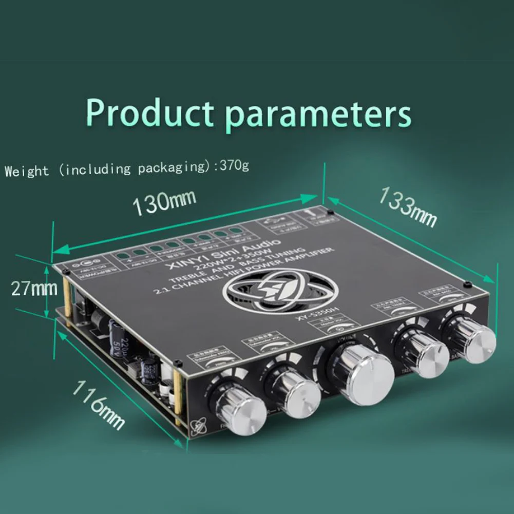 XY-S350H 앱 컨트롤 2.1 듀얼 채널 무선 오디오 보드, 220W x 2 + 350W 앰프