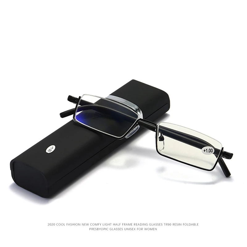 

Unisex TR90 Reading Glasses Men Women Half Frame Stainless Steel Anti-reflective Presbyopia