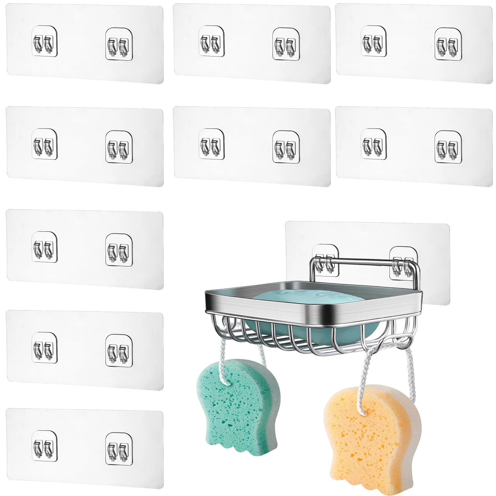 

Strong Hook Adhesive Sticker Wall Hooks Clear Seamless Sticky Double for Bathroom Stickers