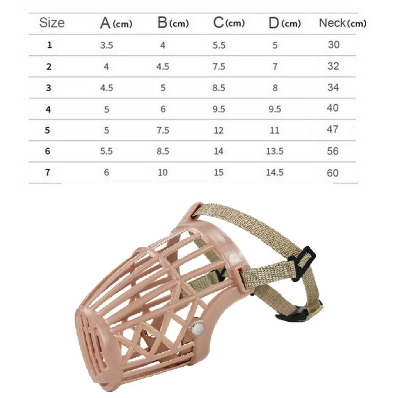 Dog Muzzle Soft Plastic and Leather Breathable Basket Anti Barking Mouth Cover Small Medium Large Dog Anti Biting Basket