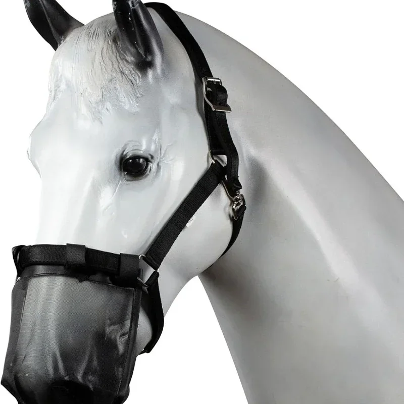 1PC Horse Nose Mosquito Protection Black Mesh Breathable Headgear Livestock Nose Durable Face Cover Horse Care Products 2