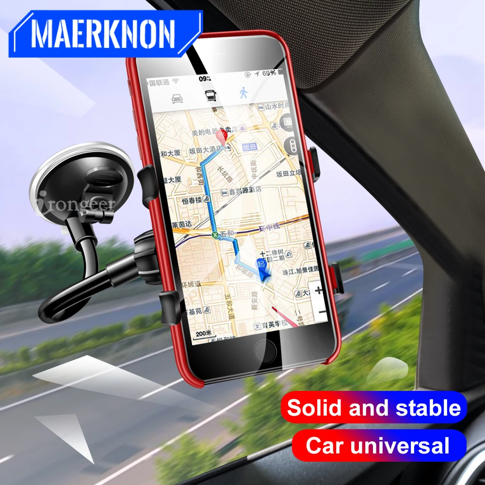 Автомобильный держатель для телефона, гибкий вращающийся на 360 градусов, ветровое крепление, автомобильный держатель для мобильного телефона, автомобильный держатель для телефона с поддержкой GPS