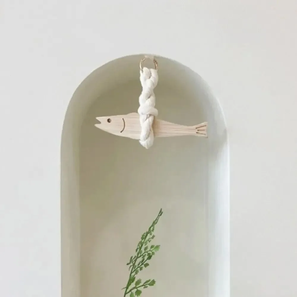 Creative Wooden Fish Car Ornament with Bell Ultra-thin Pollack Door Pendant Hangable Fish Wall Art Home Decor 5