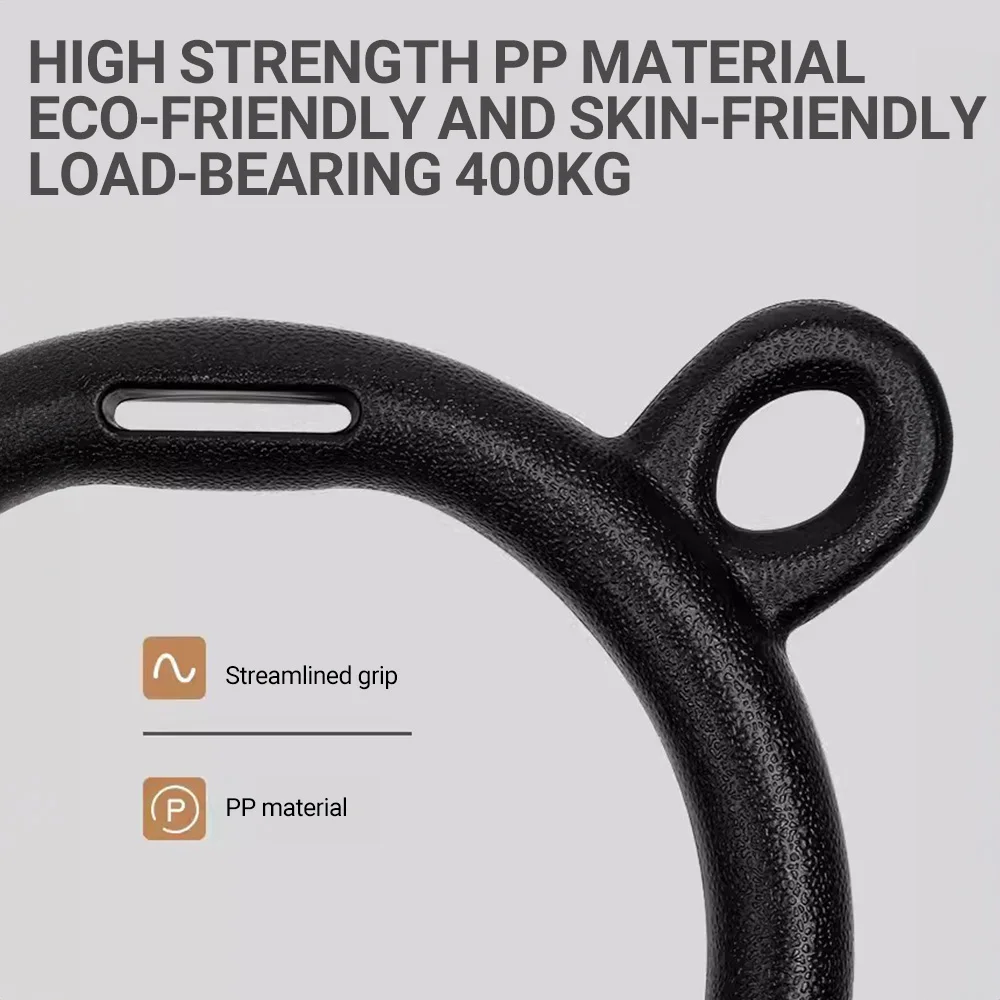 Kids Gym Ring With Adjustable Straps Buckles Indoor Pull-up Fitness Gymnastics Rings Home Exercise Equipment