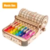 URY 3D Wooden Piano Hand Crank Xylophone Percussion Musical Instruments DIY Toy Rhythm Device Model for Children Christams Gift 1
