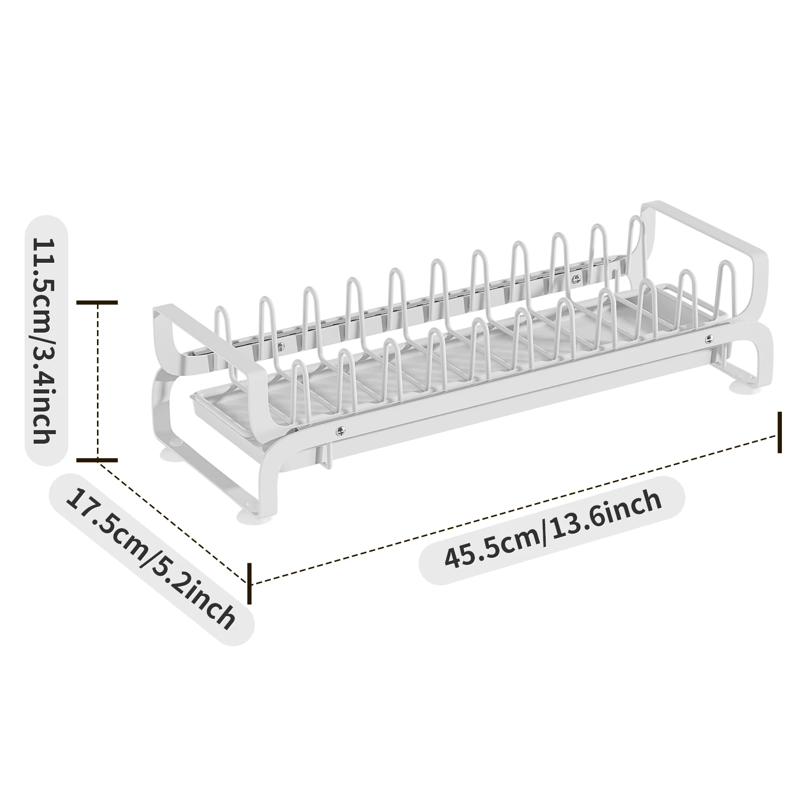 dish drying rack,Sliding dish storage rack,Pull-out cutlery rack under the sink,Drill-free space-saving dish rack 4