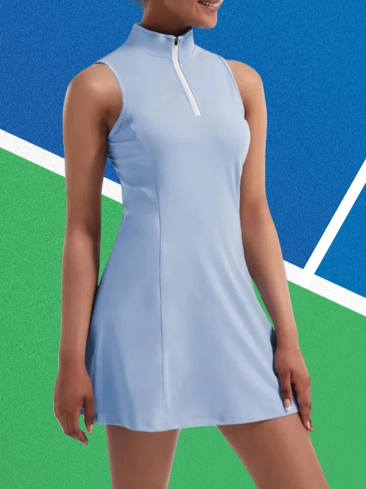 Tennis Dress for Women, Tennis Golf Dresses with Built in Shorts and Pockets for Sleeveless Workout Athletic Dresses，Yoga