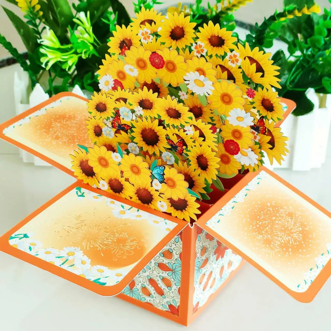Greeting cards For birthday 3D pop up greeting cards New Year greeting cards birthday blessing postcard 3D pops-up bouquet daisy