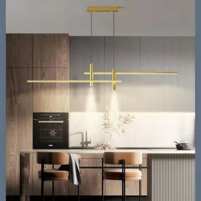 Nordic Minimalist Dining Room Pendant Light Modern Simple Bar Creative Linear Luxury Designer Lighting Fixture Home Decor Style