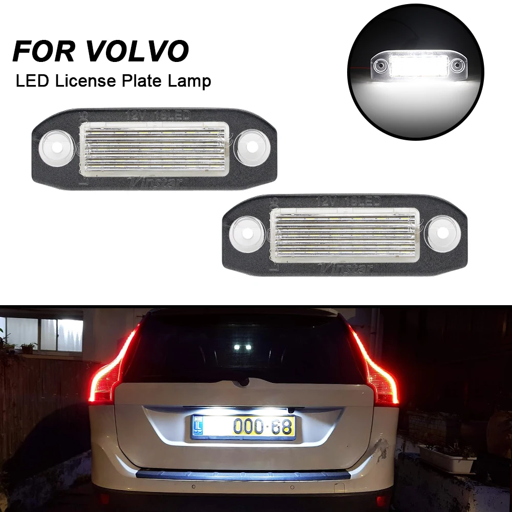 2PCS LED License Plate Light For Volvo XC60 V50 V60 S40 S80 High