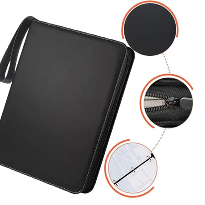 trading card binder zipper Amazon.com: Bright Creations Faux Leather Card Binder - 360 Side-Loading Trading  Card Binder - Baseball & Football Sports Storage - Professional Display  Cover for Trading Collections