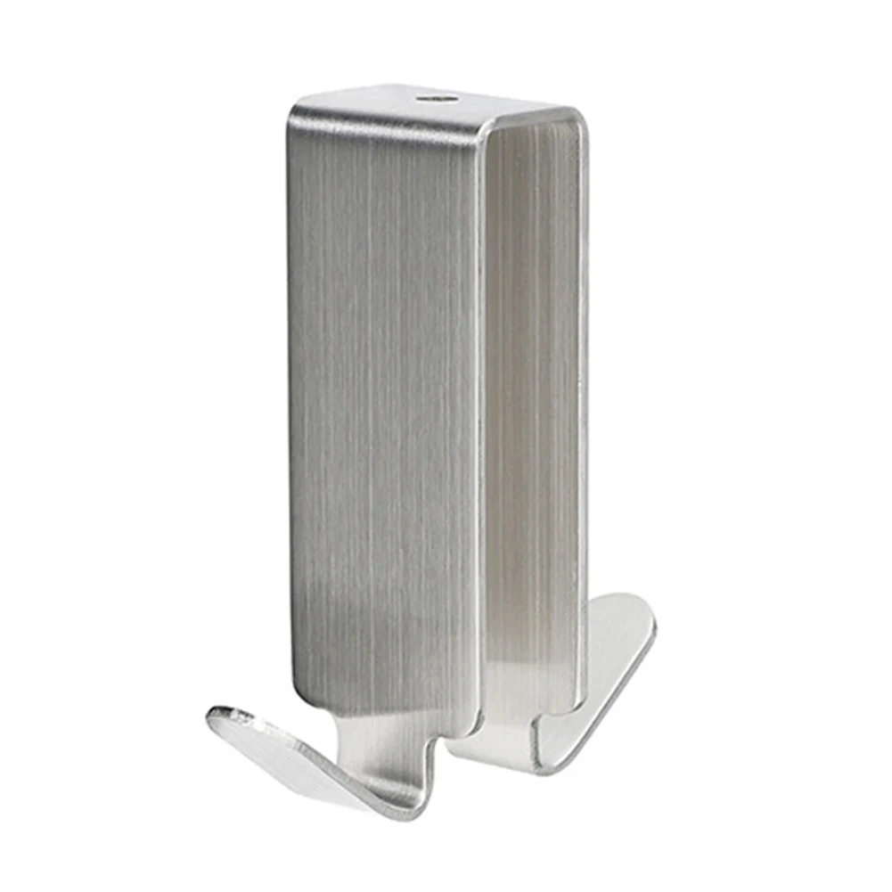 Bathroom Shower Door Hook Stainless Steel Over Glass Door Shower Towel Rack Bathrobe Hanger Holder Punch Free Wall Hooks