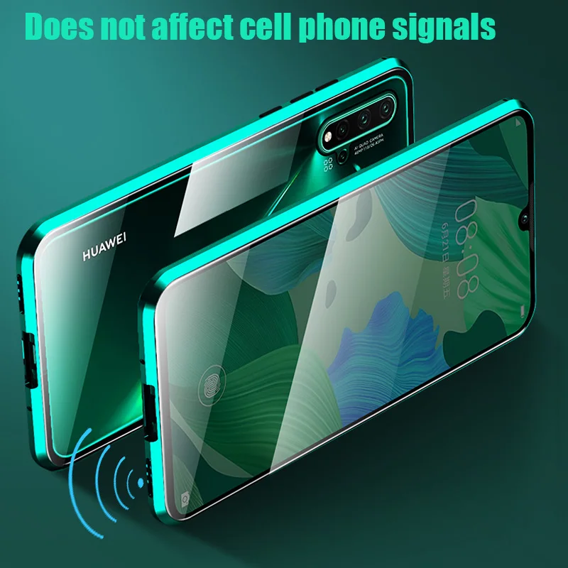 

Double Sided Glass Magnetic Case For Huawei P30 P20 Lite Pro Metal Magnet Case For Honor 10 Lite 8X 9X P Smart Z Y9 2019 Cover