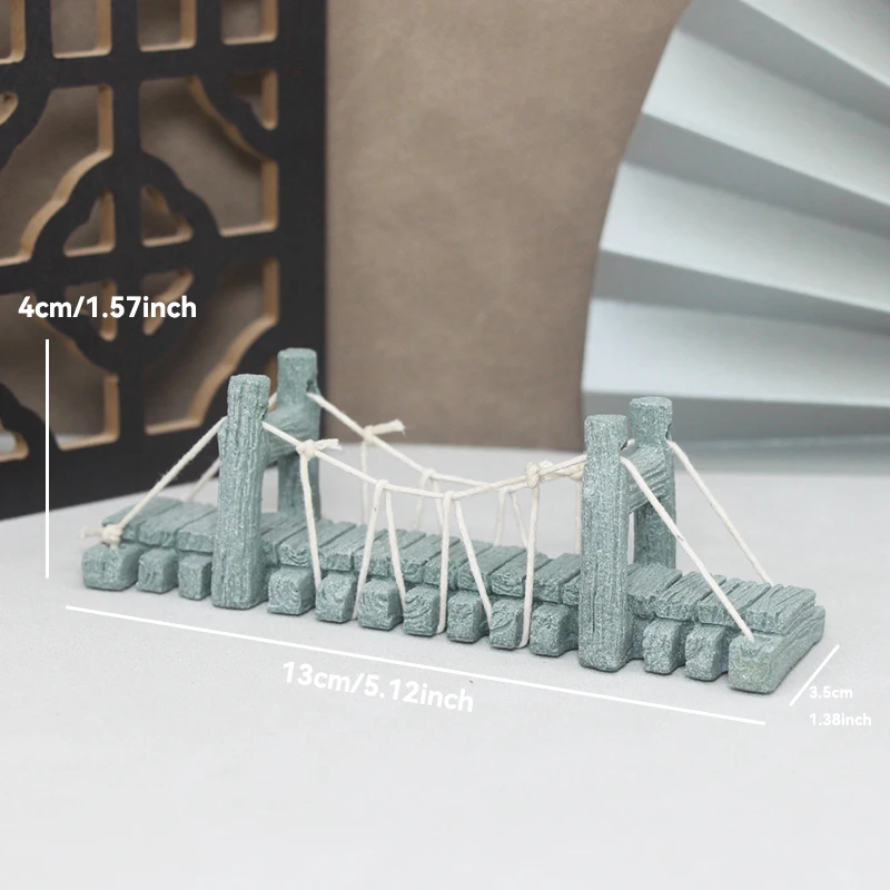 Miniature Sandstone Bridge Figurine for Decorative Landscaping and Fairy Gardens
