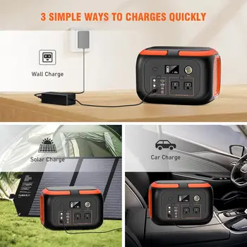 600W/300W/200W Portable Power Station,110V AC Outlets Solar Generator Storage Energy Power Bank For Camping Travel RV Trip Home 4