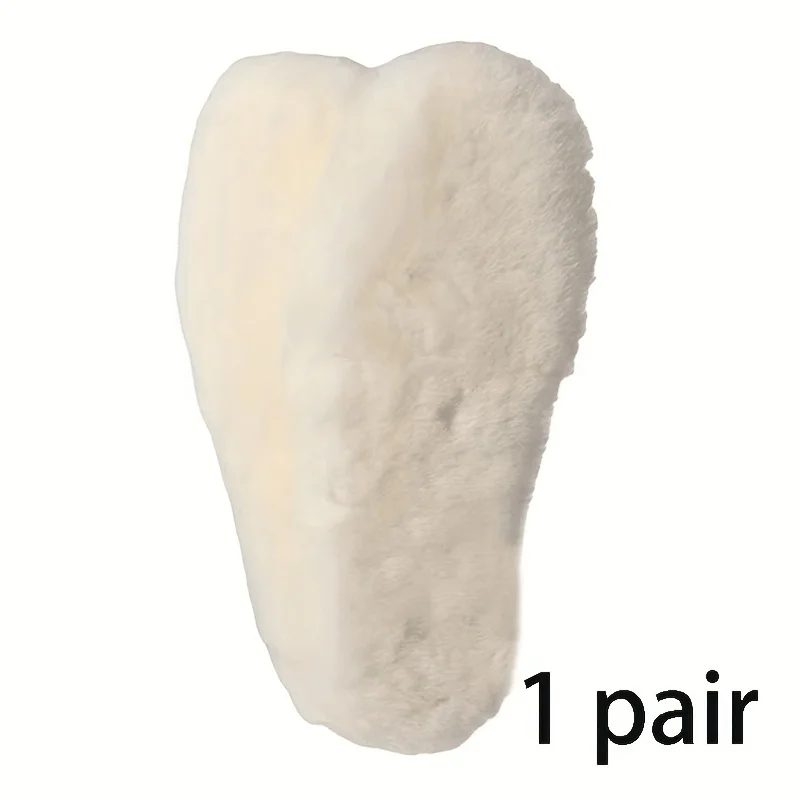 1 Pair of Thick Plush Soft Insoles with Plush, Cold Resistant, Breathable, Sweat Absorbing, Comfortable Soft Sole