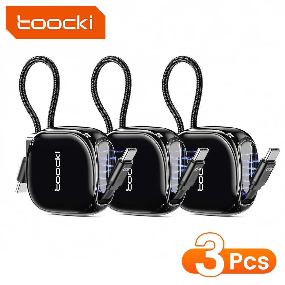 Toocki Retractable 100W Magnetic USB-C Fast Charging Cable with Travel Lanyard