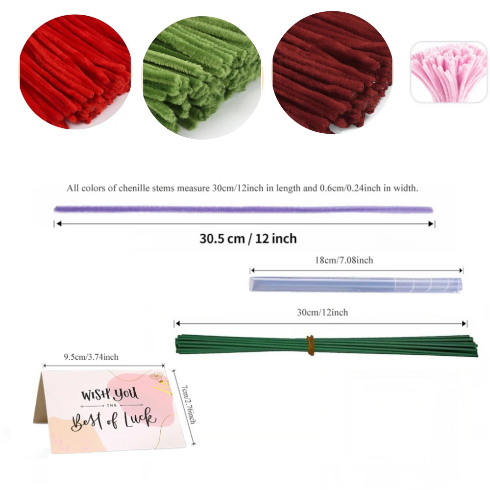 Pijpenrager, bloemen, paars, pijpenrager om te knutselen, 150 stuks chenilledraad met cadeaupapier, cadeaulint, pijpreiniger voor doe-het-zelf handwerk, decoraties
