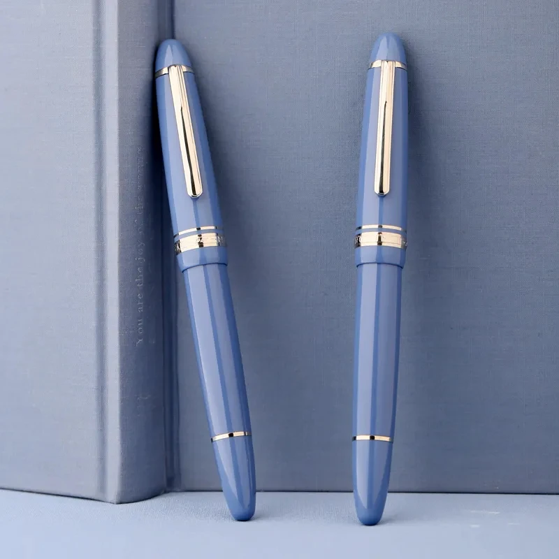 Majohn P136 Glacier Blue Fountain Pen Metal Copper Piston EF 0.4mm F 0.5mm M Nibs School Office