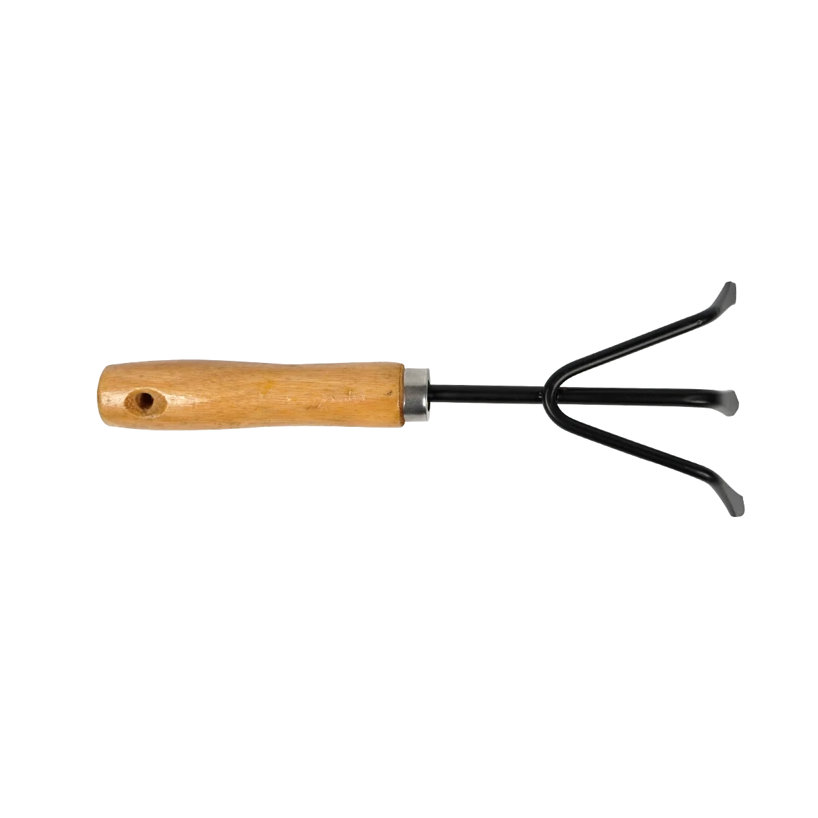 나무 손잡이가 있는 금속 갈퀴, 3 톱니 정원 갈퀴, 255mm 사용 가능