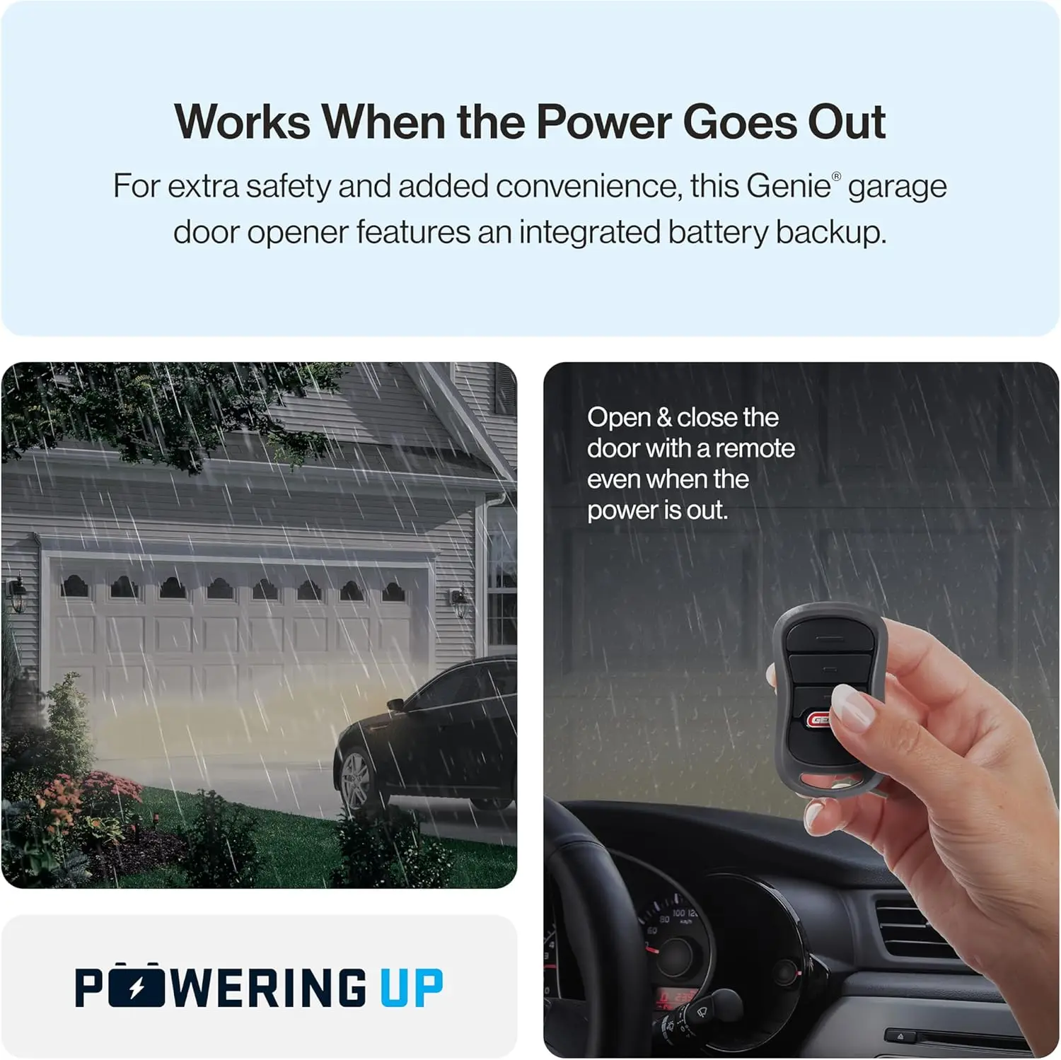 B6172H Wall Mount Smart Garage Door Opener, DC Motor Lifts up to 14ft high 850lbs, Black 6
