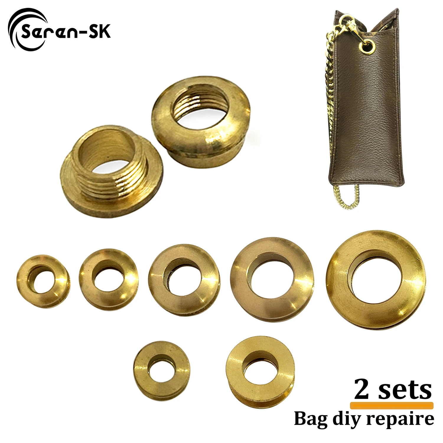

2sets Grommets Solid Brass Screw Back Eyelets with Washer Leather Craft Accessory for Bag Garment Shoe Clothes Jeans Decoration