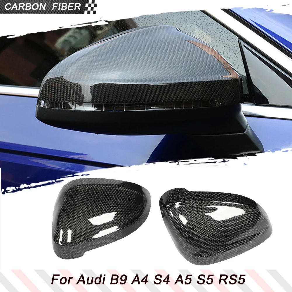 Carbon Fiber Car Mirror Covers for Audi B9 A4 S4 A5 S5 RS5 2017-2019 2PCS Car Side Replacement Mirror Cover Caps Factory Outlet