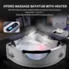 Corner Whirlpool Tub 2 Person Whirlpool Bathtub Corner Jetted Bathtub with Heater Corner Jetted Tub with Light Spa Bath tub 4