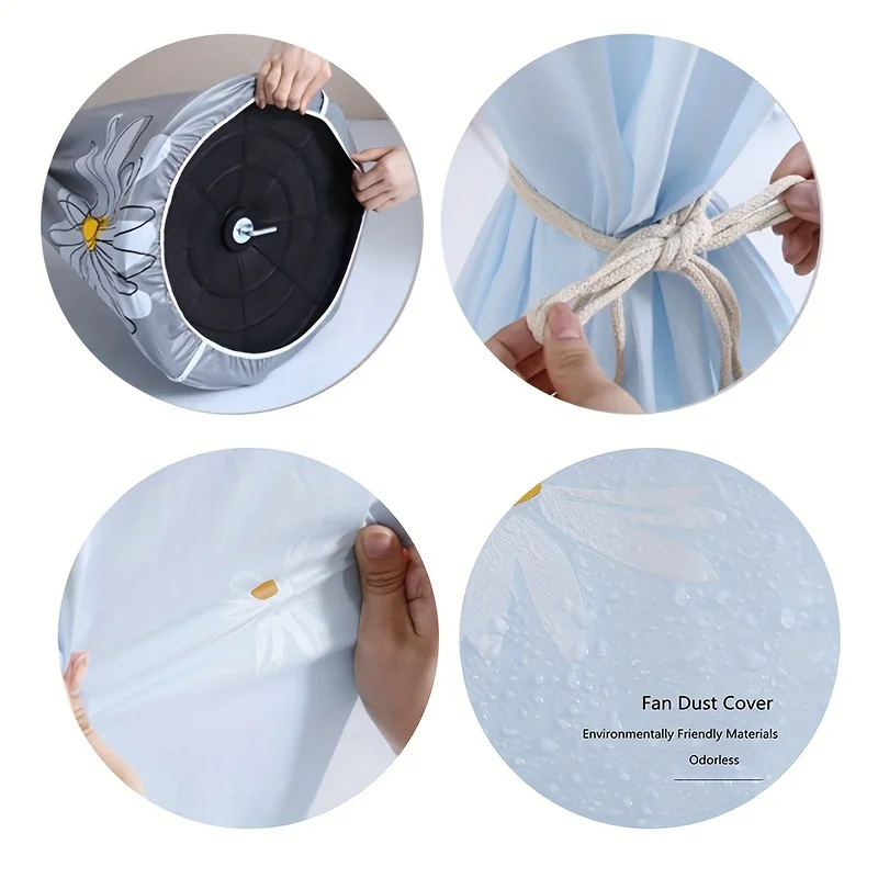 Fan cover Waterproof and dustproof Electric fan dust cover Household floor fan cover Protective stand