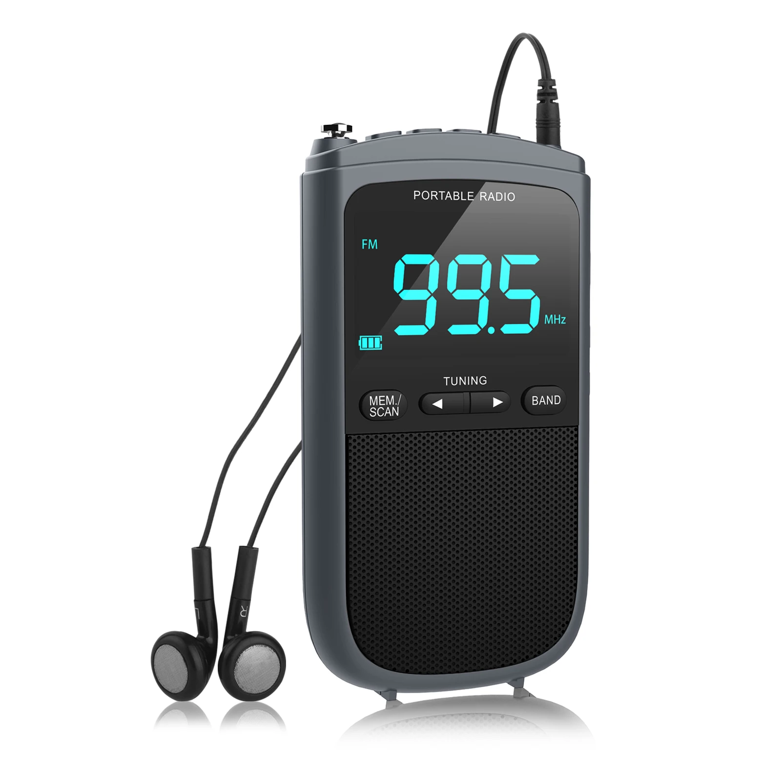 Portable-Mini-Radios-Pocket-AM-FM-Receiver-Stereo-Speaker-Rechargeable ...