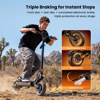 Trottinette électrique W10 E, 10 pouces, 1200W de puissance maximale, 48V13.5Ah, autonomie de 55 km, vitesse de 45 km/h, pneus tout-terrain, frein à disque double, avec application, trottinettes électriques 7