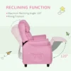 Kids Recliner Adjustable Armchair Sofa, Soft Sponge Cushion Accent Chair, Pink 5