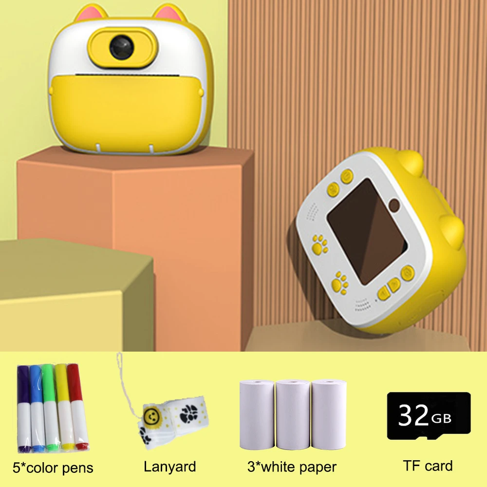 Kids Instant Print Camera Thermal Printing Camera Digital Photo Camera Girl's Toy Child Camera Video Boy's Birthday Gift 