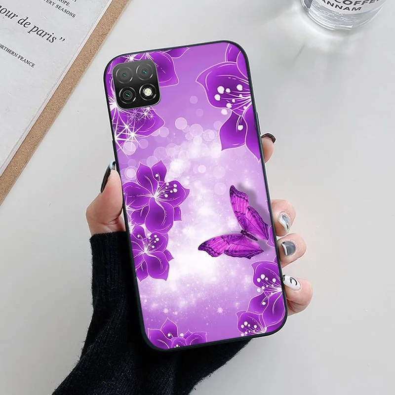 Elegant Black Soft TPU Silicone Protective Case - Lovely Painted Design
