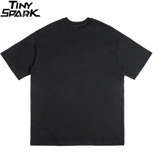 Streetwear T-Shirt Men Hip Hop Illusion Girl Letter Print T Shirt 2021 Harajuku Cotton Casual Summer Short Sleeve Tshirt Black 2