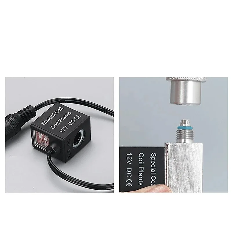 Aquarium CO2 Solenoid Valve Aluminum Alloy CO2 Solenoid Valve DC 12V Electric Magnetic Valve Regulator For Aquarium Fish Tank Carbon Dioxide Generator Kit co2 regulator,aquarium co2 accessories