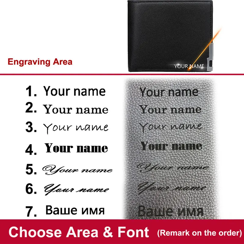 Baellerry Short Men Wallets Free Name Engraving Kpop Slim Card Holder  Luxury Male Wallet Small Money Clips Brand Men's Purses 6