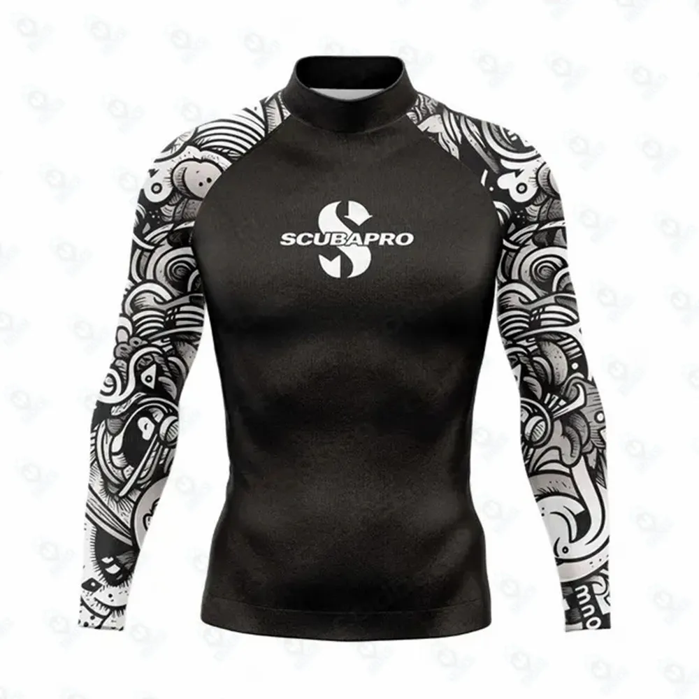 

Мужской костюм для дайвинга с защитой от ультрафиолета с длинным рукавом Купальник Rash Guard Топ Разделенные брюки с длинными рукавами Солнцезащитный крем