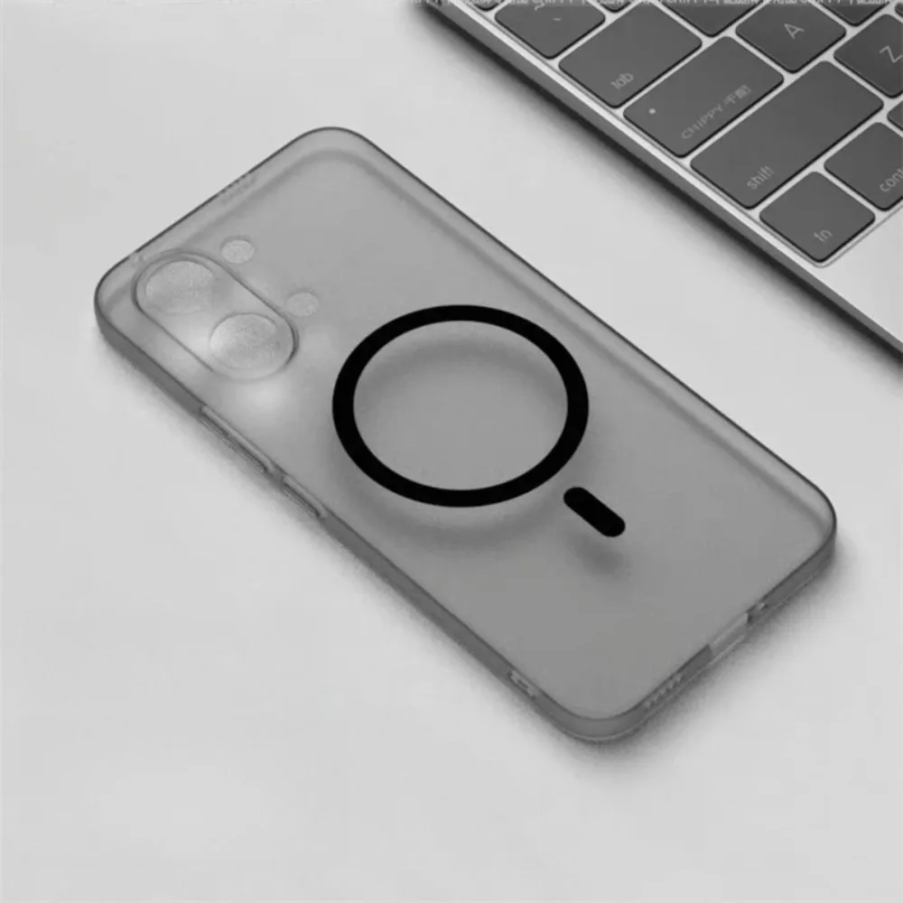 Matte Transparent Magnetic Soft Silicone Case - Ultra Thin Slim Back Protector Cover