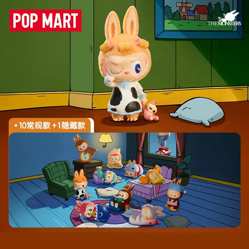 팝 마트 라부부 더 몬스터즈 1:00 A.M. 시리즈 블라인드 박스 미스터리 박스 게스 백 장난감 인형 귀여운 애니메이션 피규어 데스크탑 장식품