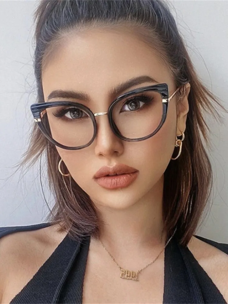 Anti Blue Light Cat Eye Glasses Frame for Women Optical Eyewear