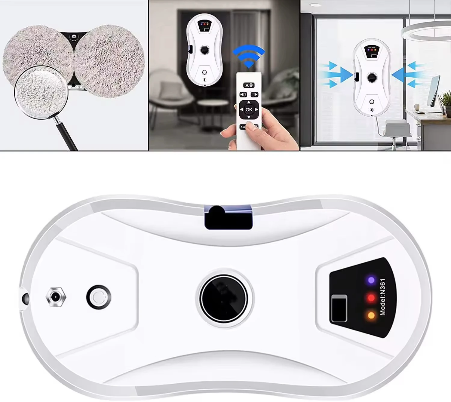 Rechargeable Cordless Wireless Window Vacuum Cleaner Wall Glass Windows Cleaning Robot with Auto Spray 5