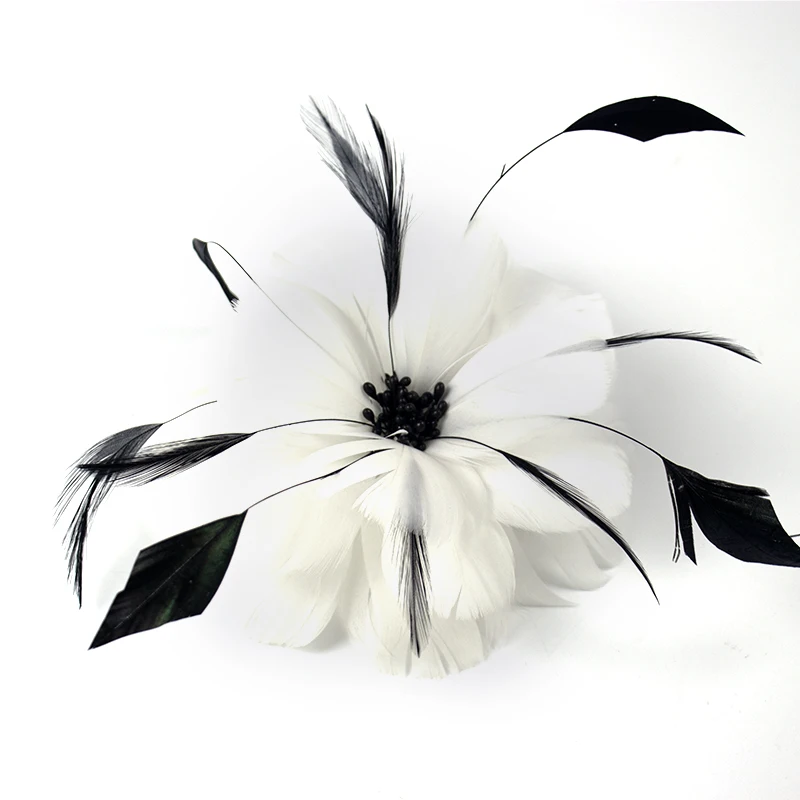 Fashion Ladies Feather Flower Hair Clip 1 Pieces Party Wedding Bridal Headwear With Plumage Hair Accessories Wholesalel