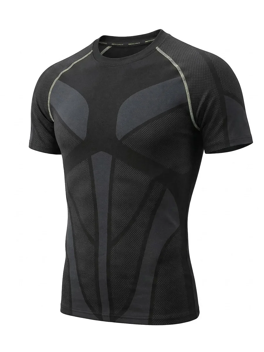 New Men's Running T-Shirt Short Sleeve Gym Workout Shirts Fitness Shirts Men's Jogging Sportswear Summer Quick Dry Tees 2