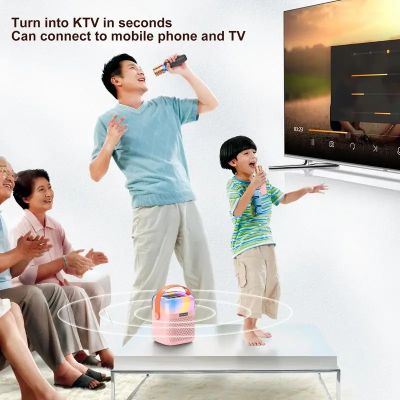 Kids Karaoke Machine For Girls Small Outdoor Karaoke Speaker Portable Outdoor Speaker Singing System With 2