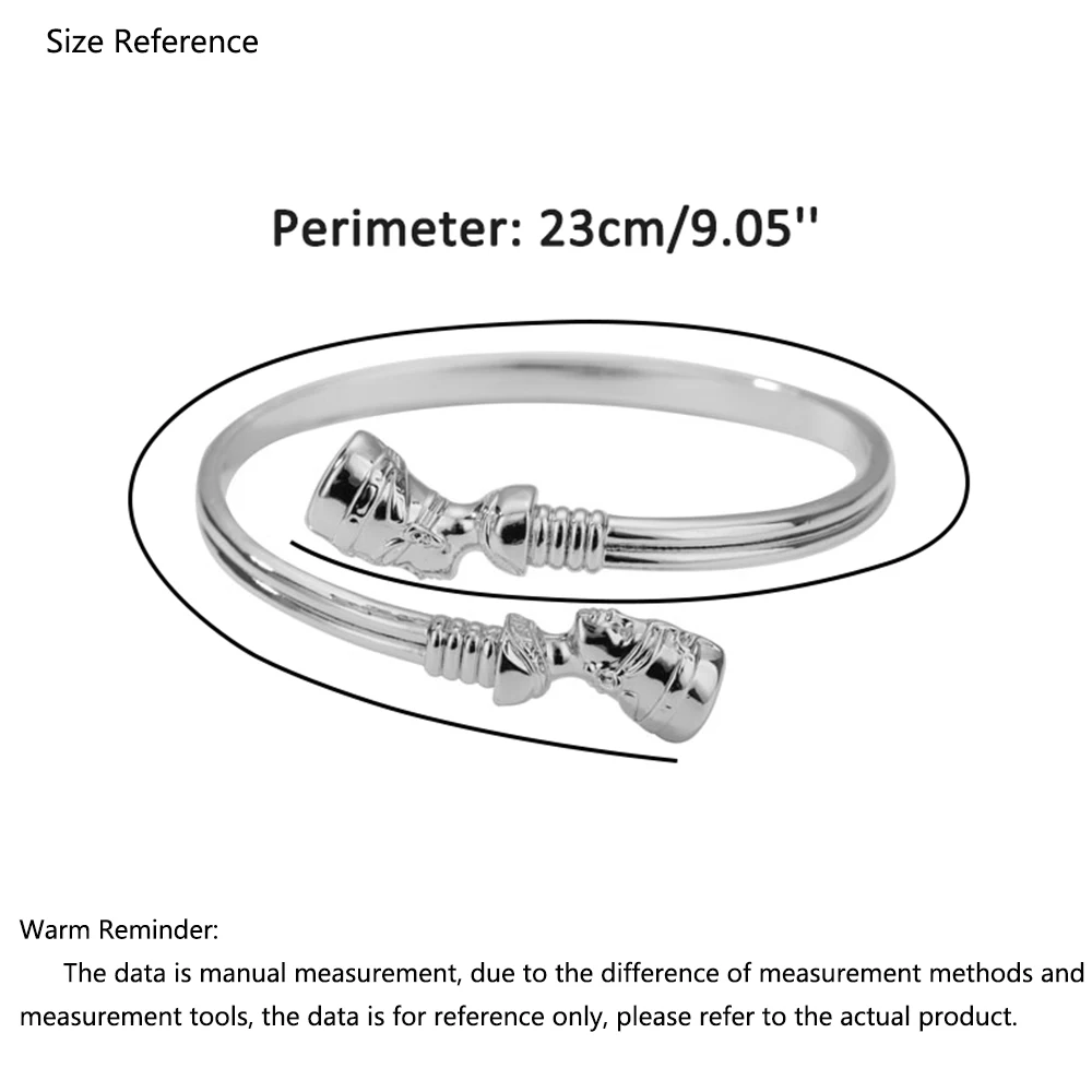 A trendy Egyptian Queen Nefertiti Bracelet with a measurement on it.