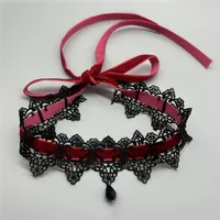 2026 New Sexy Lace Flower Necklace for Women Gothic Punk Velvet Collar Choker Black Waterdrop Pendent Necklace Strap Bow Jewelry 1