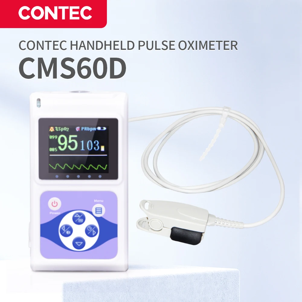 

CONTEC Handheld Fingertip Pulse Oximeter Sleep Heart Rate Monitor Adult Neonatal Pediatric Vet Veterinary SPO2 PR PI(Option)